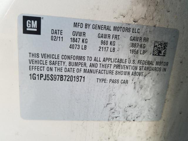 2011 CHEVROLET CRUZE ECO 1G1PJ5S97B7201871