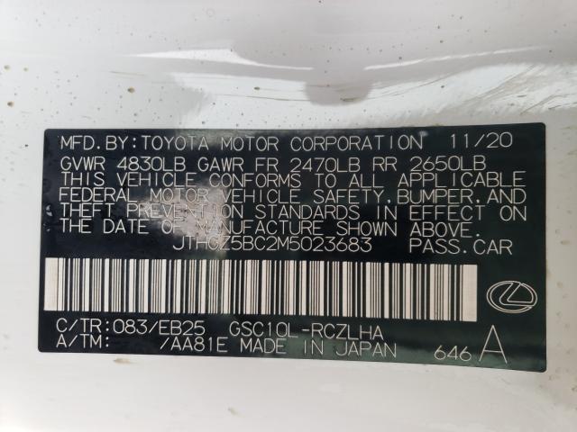 2021 LEXUS RC 350 BAS JTHGZ5BC2M5023683