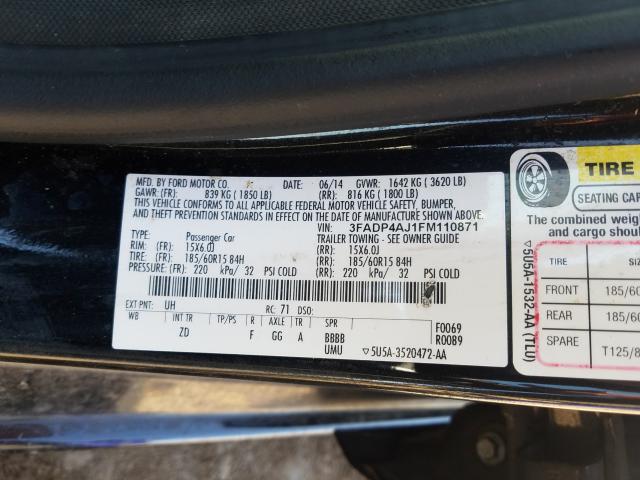2015 FORD FIESTA S 3FADP4AJ1FM110871