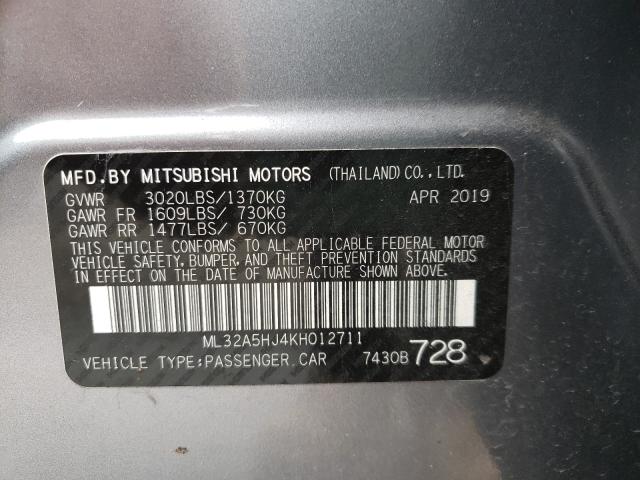 2019 MITSUBISHI MIRAGE ML32A5HJ4KH012711