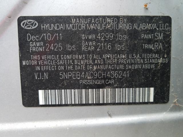 5NPEB4AC9CH436241 Hyundai Sonata Gls 2012. Фото: 9