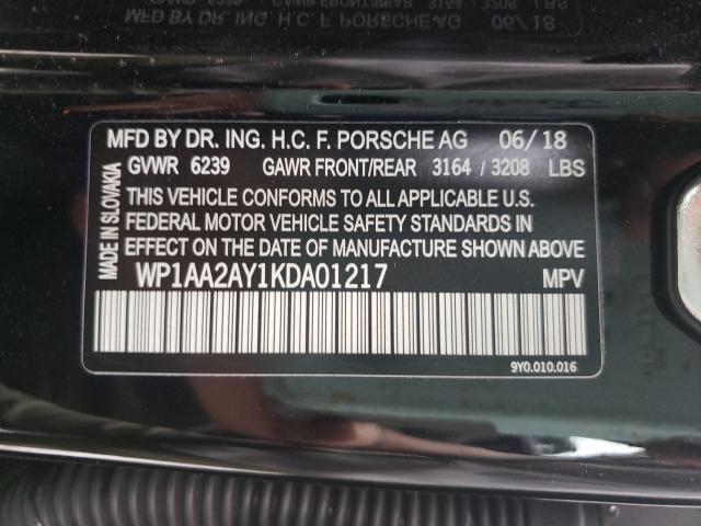 2019 PORSCHE CAYENNE WP1AA2AY1KDA01217