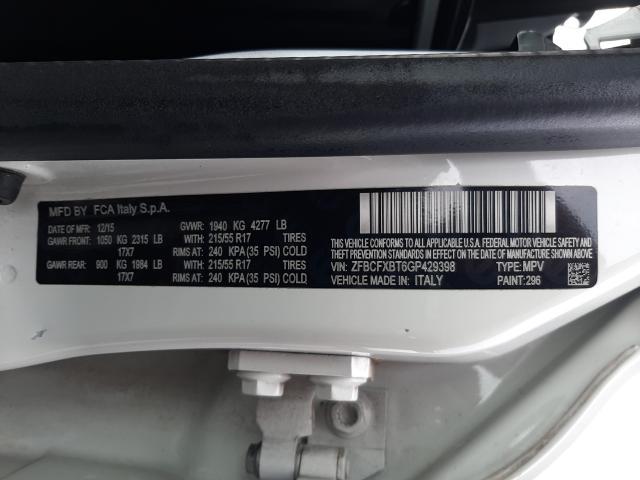 2016 FIAT 500X EASY ZFBCFXBT6GP429398