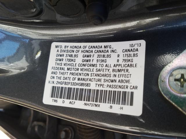 2013 HONDA CIVIC LX 2HGFB2F53DH589583