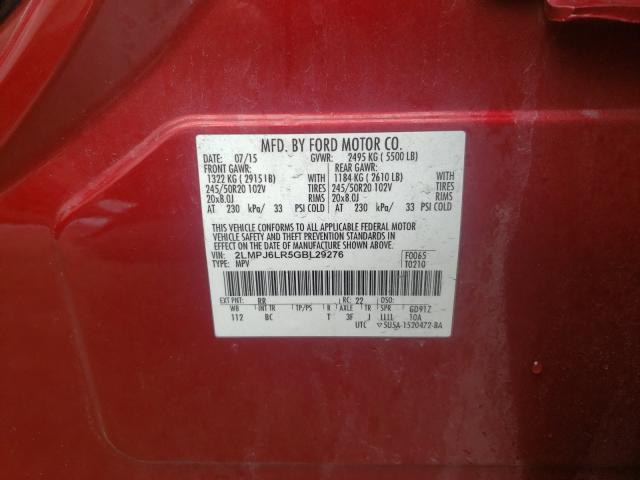 2016 LINCOLN MKX RESERV 2LMPJ6LR5GBL29276
