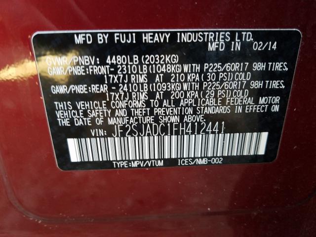 2015 SUBARU FORESTER JF2SJADC1FH412441