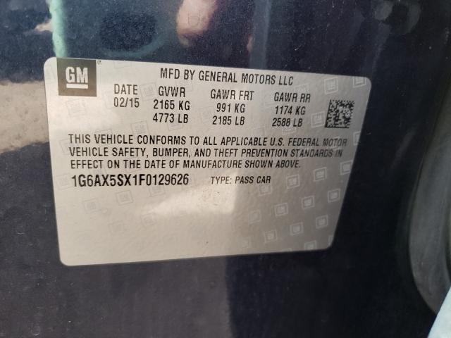 2015 CADILLAC CTS LUXURY 1G6AX5SX1F0129626