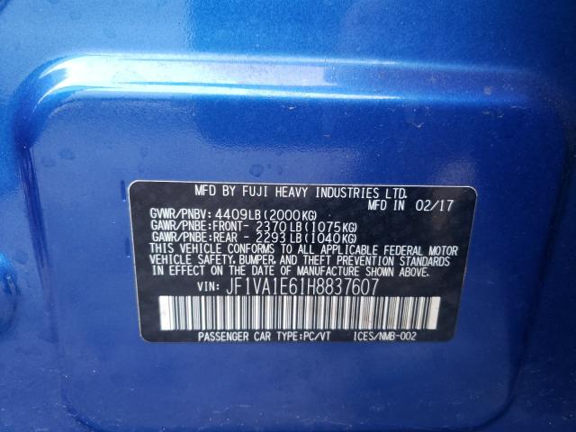 2017 SUBARU WRX PREMIU JF1VA1E61H8837607
