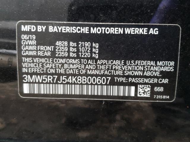 2019 BMW 330XI 3MW5R7J54K8B00607