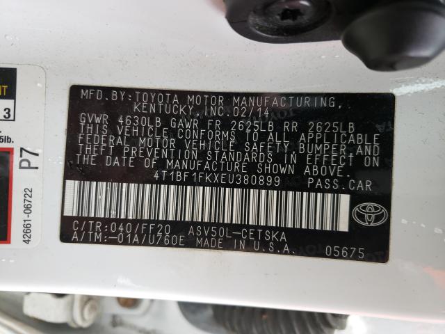 2014 TOYOTA CAMRY L 4T1BF1FKXEU380899