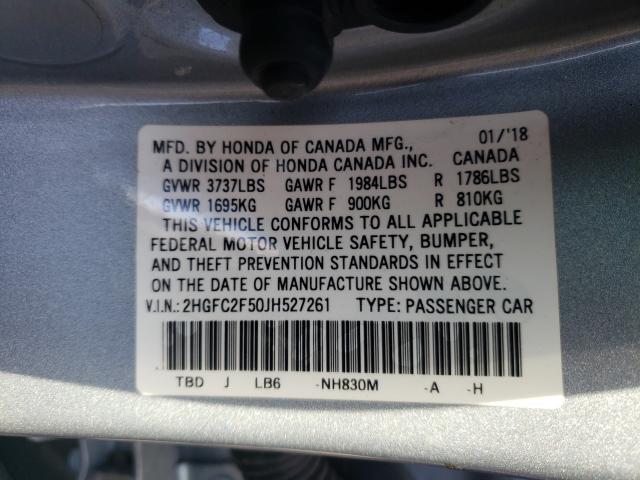 2018 HONDA CIVIC LX 2HGFC2F50JH527261