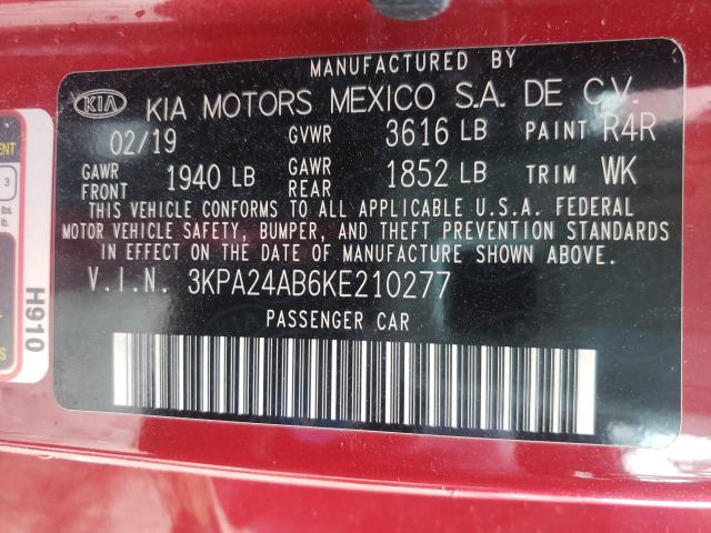 2019 KIA RIO S 3KPA24AB6KE210277