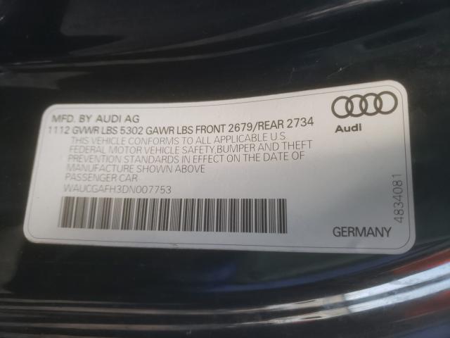 2013 AUDI S5 PREMIUM WAUCGAFH3DN007753