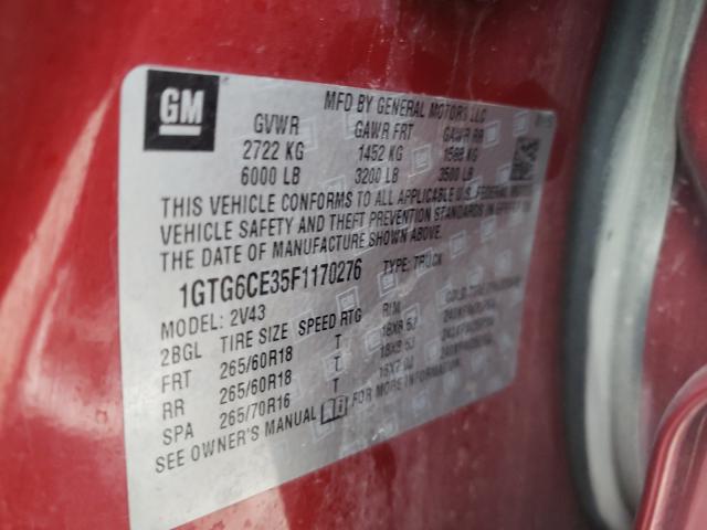 2015 GMC CANYON SLT 1GTG6CE35F1170276