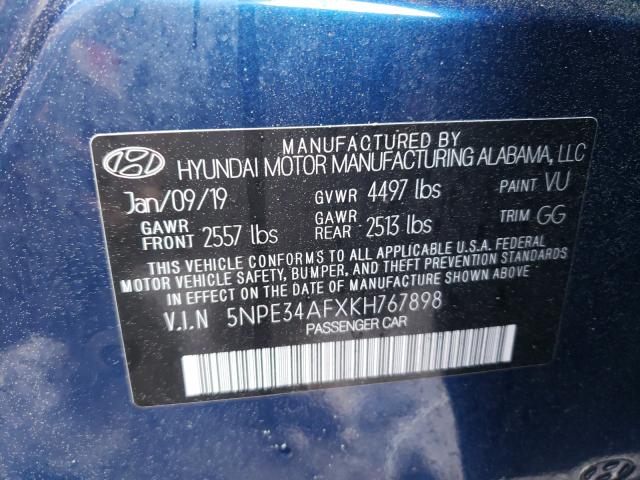 2019 HYUNDAI SONATA LIM 5NPE34AFXKH767898