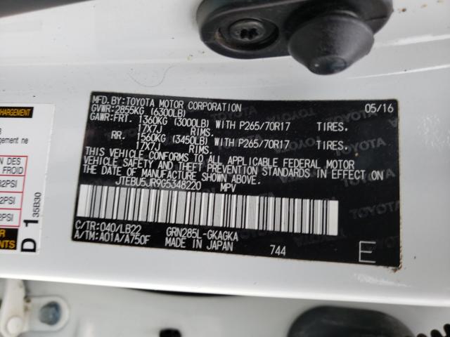 2016 TOYOTA 4RUNNER SR JTEBU5JR9G5348220