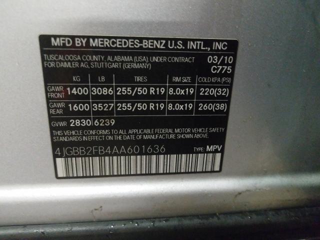 2010 MERCEDES-BENZ ML 350 BLU 4JGBB2FB4AA601636