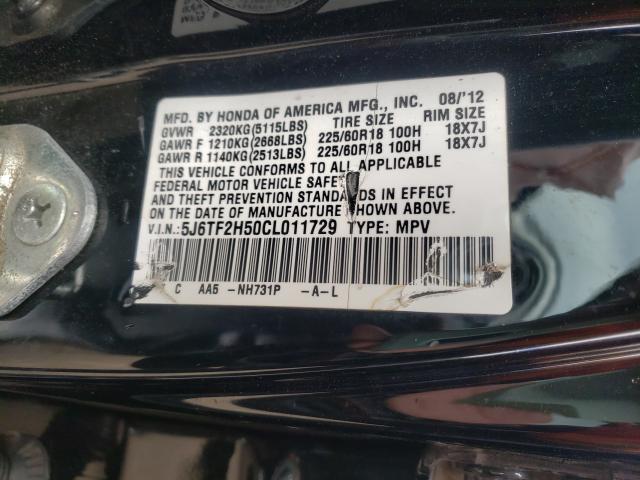 2012 HONDA CROSSTOUR 5J6TF2H50CL011729