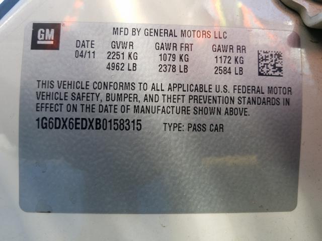 2011 CADILLAC STS LUXURY 1G6DX6EDXB0158315