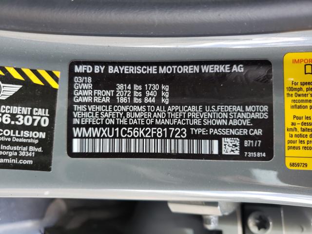 2019 MINI COOPER WMWXU1C56K2F81723