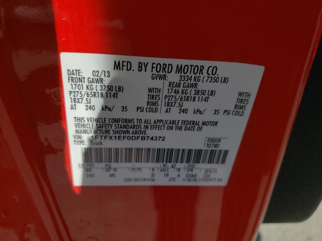 2013 FORD F150 SUPER 1FTFX1EF0DFB74372