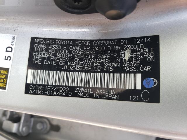 2015 TOYOTA PRIUS V JTDZN3EUXFJ021415