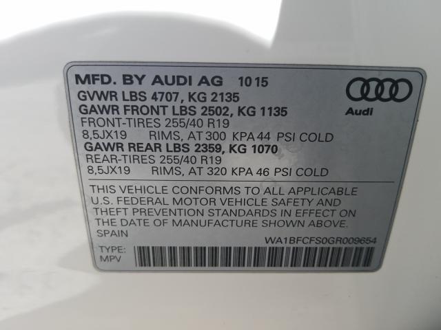2016 AUDI Q3 PREMIUM WA1BFCFS0GR009654