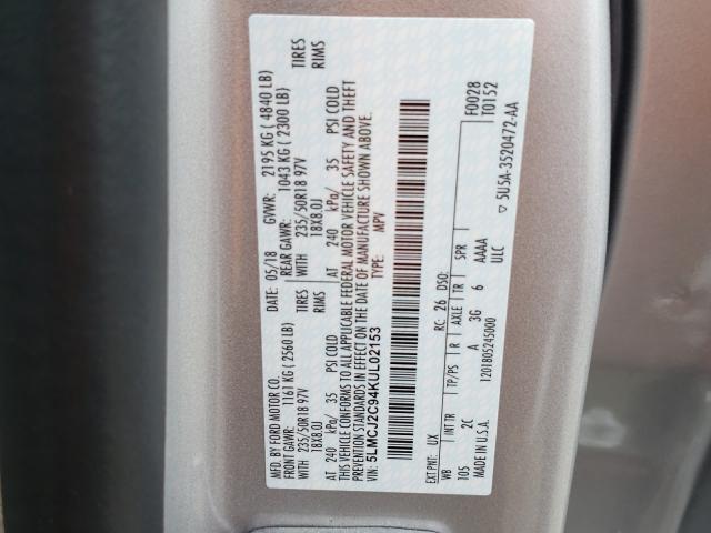 2019 LINCOLN MKC SELECT 5LMCJ2C94KUL02153