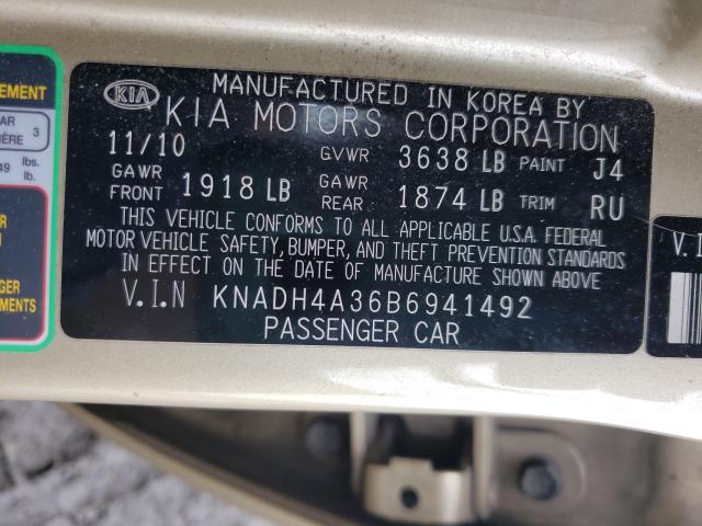 2011 KIA RIO BASE KNADH4A36B6941492
