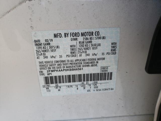 2019 FORD EDGE ST 2FMPK4AP0KBB66561