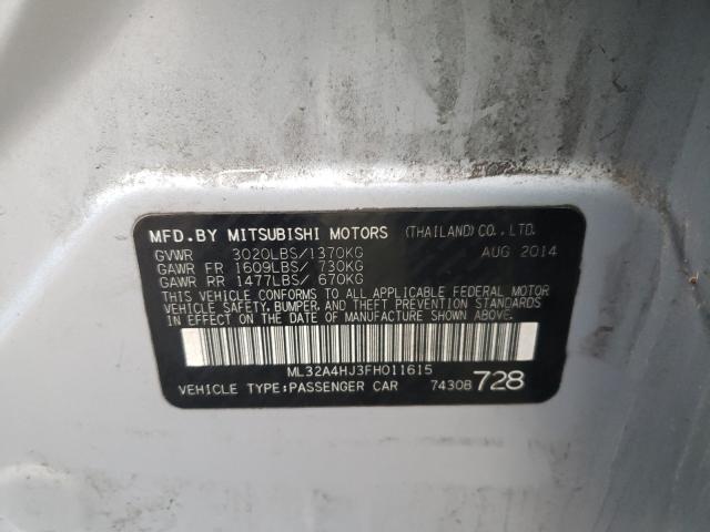 2015 MITSUBISHI MIRAGE ES ML32A4HJ3FH011615
