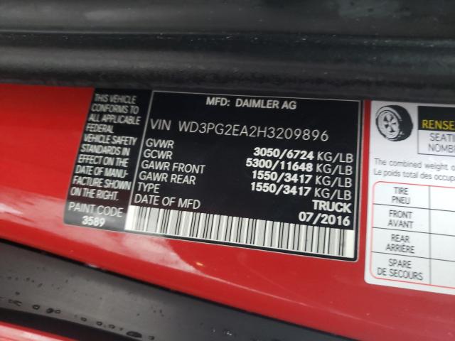 2017 MERCEDES-BENZ METRIS WD3PG2EA2H3209896