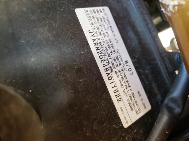 2008 YAMAHA YZFR1 JYARN20E48A011522