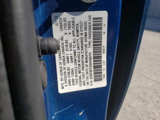 2013 HONDA CIVIC LX 2HGFB2F55DH566791