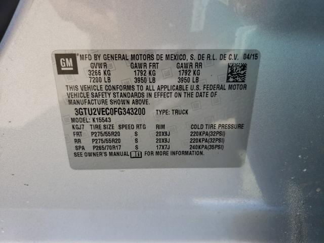 2015 GMC SIERRA K15 3GTU2VEC0FG343200