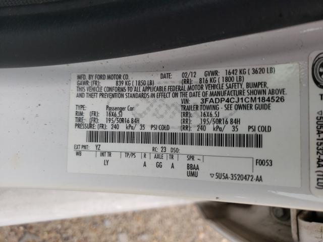 2012 FORD FEISTA 3FADP4CJ1CM184526