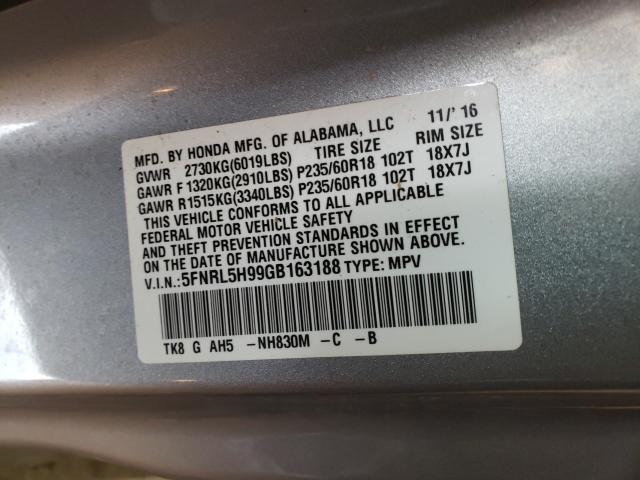 2016 HONDA ODYSSEY TO 5FNRL5H99GB163188