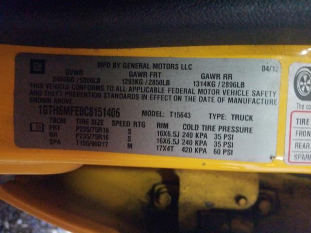 2012 GMC CANYON SLE 1GTH6MFE0C8151406