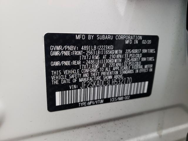 2020 SUBARU FORESTER JF2SKADC3LH532170