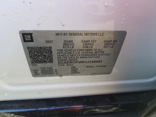 2018 BUICK ENCLAVE PR 5GAERCKW9JJ148983