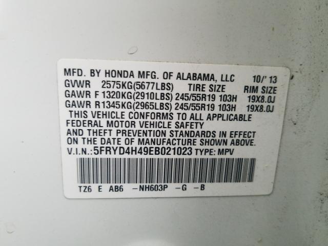 2014 ACURA MDX TECHNO 5FRYD4H49EB021023