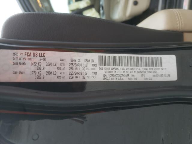 2016 DODGE DURANGO LI 1C4RDHDG2GC340485