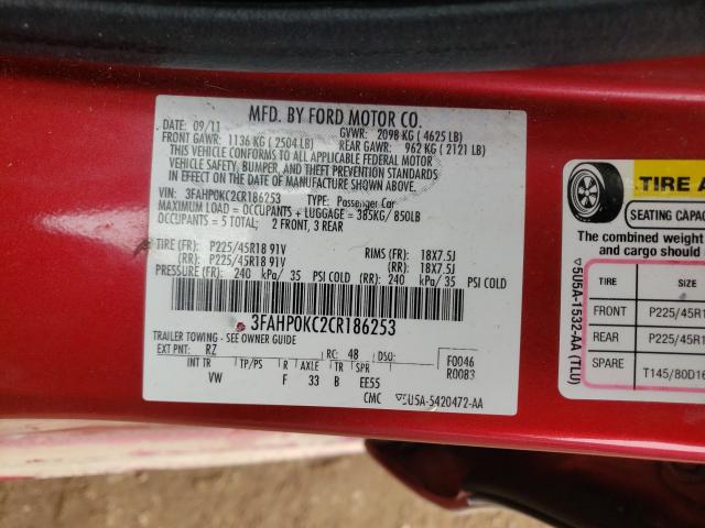 2012 FORD FUSION SPO 3FAHP0KC2CR186253
