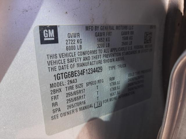 2015 GMC CANYON SLE 1GTG6BE34F1234429