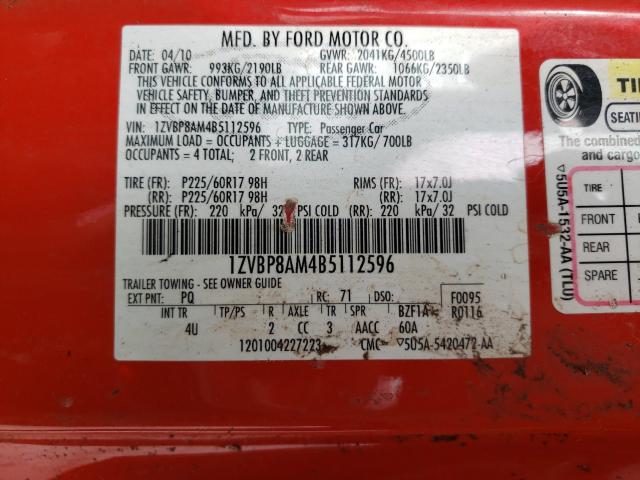 2011 FORD MUSTANG 1ZVBP8AM4B5112596