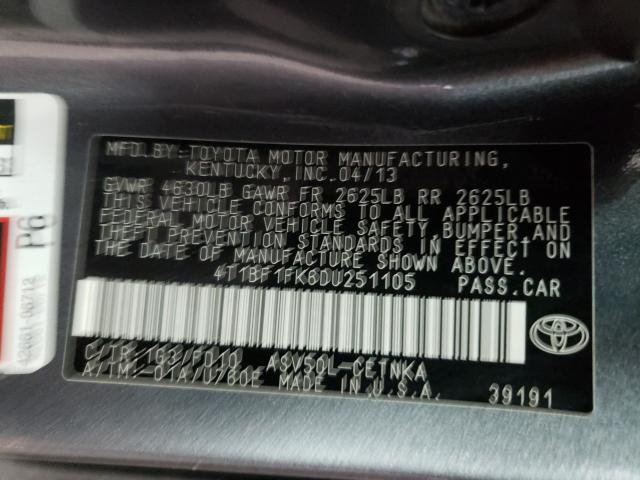 2013 TOYOTA CAMRY L 4T1BF1FK6DU251105