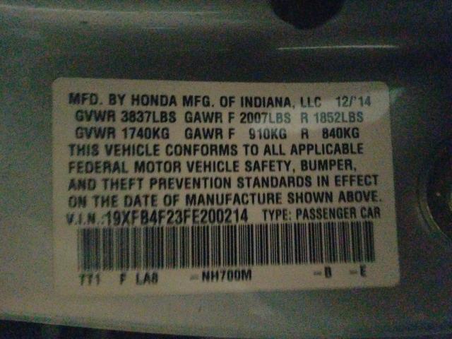 2015 HONDA CIVIC HYBR 19XFB4F23FE200214