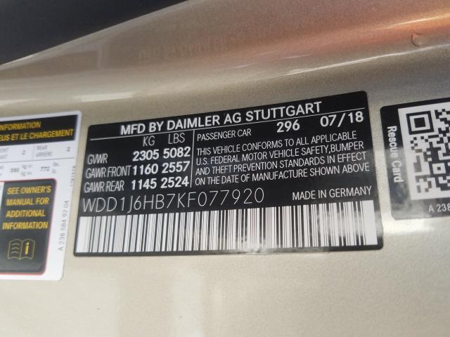 2019 MERCEDES-BENZ E 450 WDD1J6HB7KF077920