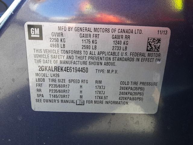 2014 GMC TERRAIN 2GKALREK4E6194450