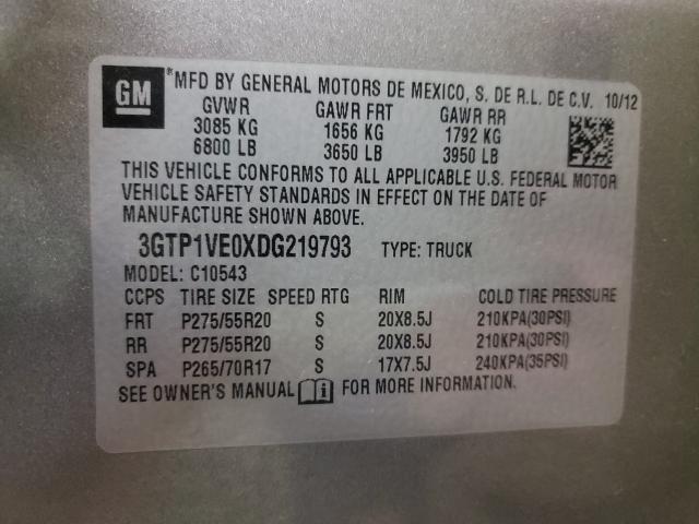 2013 GMC SIERRA1500 3GTP1VE0XDG219793